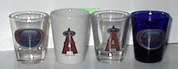 Los Angeles Angels of Anaheim Shot Glass Collectible Four Piece Set
