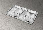 ELKAY 33X22X10 3H DBL BOWL SINK STAINLESS STL LR3322103
