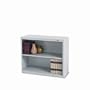 Tennsco Metal Bookcase, 2 Shelves, 34-1/2w x 13-1/2d x 28h, Light Gray