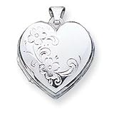 Sterling Silver Floral Heart Locket