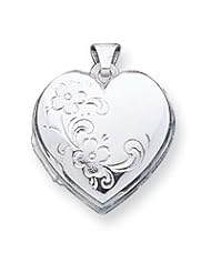 Sterling Silver Floral Heart Locket