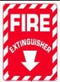FIRE EXTINGUISHER (with Down Arrow) 14x10 Heavy Duty Plastic Sign