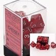 Chessex Dice: Polyhedral 7-Die Opaque Dice Set - Deep Red with Silver (Limited - Out of Print)