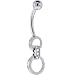 Jewelry : Solid 14KT White Gold Circular DIAMOND HOOP Dangle Belly Ring