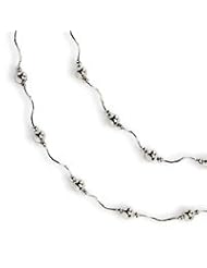 Sterling Silver Double Spiral and Bead Necklace QH1161-20"