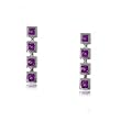 Amethyst Drop Earrings - 14K White Gold - 3/4CT