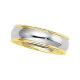 14K Two-Tone Gold Comfort Fit Wedding Band For Men and Women - Sizes 5 - 12.5