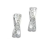 14K White Gold Diamond Earring