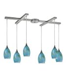 IMAGE OF ELK Lighting 10209-6OAS Tranquility 6 Light Single Tier Chandelier in Satin Nickel with Oasis glass