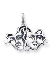Sterling Silver Antiqued Comedy/Tragedy Charm