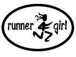 Runner Girl Oval Magnet