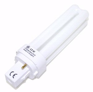 GE 20532 - F13DBXT4/SPX41 - 13 Watt CFL Light Bulb - Compact Fluorescent - 2 Pin G24d-1 Base - 4100K -