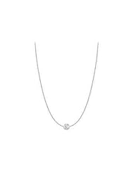 Diamond by the Yard Necklace on Bezel Set 14K White Gold Chain with Tenth of a Carat Diamond