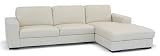 Contemporary Design Cream Leather Sofa with Chaise