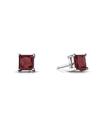 Genuine Ruby 14kt White Gold Stud Earrings