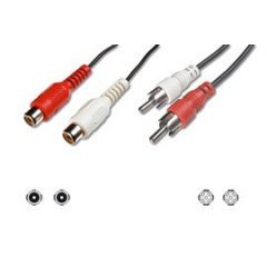 5m Stereo Chinch Cinch Cynch Verl�ngerung 2x Stecker auf 2x Buchse  5,0m 5.0m 5,0 5.0 5 m