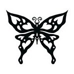 Tribal Butterfly Glow-N-Dark Temporary Tattoo 2x2