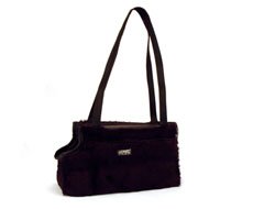 High Fashion Black Mink Funky Fur Mesh Dog Carrier (Large)