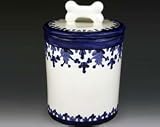 Blue China Dog Treat Jar