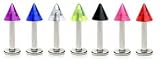 7 Uv Spike Labret Monroe lip targus body jewelry piercing bar Ring Rings 16g