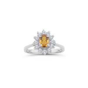 Buy 0.90 Cts Diamond and 4.67 Cts Citrine Ring in Platinum
