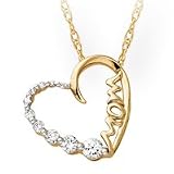 10 kt. Gold, 1/3 ct. tw. Diamond, Mom Journey Heart Pendant