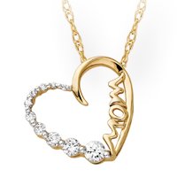 10 kt. Gold, 1 3 ct. tw. Diamond, Mom Journey Heart Pendant by Fred Meyer Jewelers