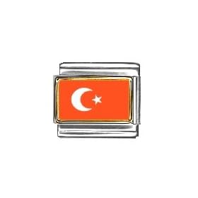 Turkey Flag Italian Charm Bracelet Link