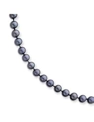 14k 6.5-7mm Black Akoya Saltwater Cultured Pearl Necklace - PLB65-16"
