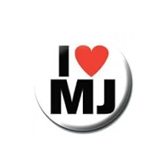 Michael Jackson (I Love M.J) badge 2.5cm diameter quality brand new Offiziel lizensiert - fun novelty gift