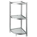 3 Tier Glass Corner Shelf, Chrome