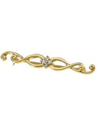 14k Yellow-Gold .08 Ct Tw Diamond Brooch by US Gems