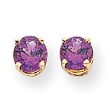 14k 5mm Amethyst earring XE72AM