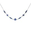 Handcrafted Genuine Capri Blue STERLING SWIRL Silver Necklace MADE WITH SWAROVSKI ELEMENTS
