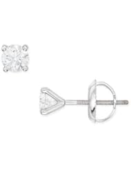 1/2 Carat Diamond Stud 14K White Gold Earrings