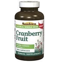 Sundown Naturals, Cranberry Fruit, 475 mg, 200 Capsule Bottle