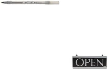 KITBICGSM11BKUSS4246 - Value Kit - Headline Signs Century Series Reversible Open/Closed Sign (USS4246) and BIC Round Stic Ballpoint Stick Pen (BICGSM11BK)