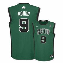 NBA Men's Boston Celtics Rajon Rondo Revolution 30 Alternate Replica Jersey (Kelly/Black, Large)