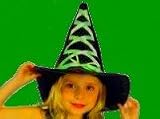 Black & Green Laced Up Halloween Witch Hat