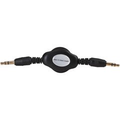 Retractable 2.5' 3.5mm Plug Cable To 3.5mm Plug Cable