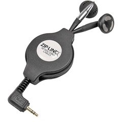Cables Unlimited Retractable 2.5mm Earbuds - Black