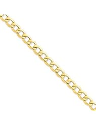 14k Gold 8.0mm Semi-Solid Curb Link Chain 20 Inches