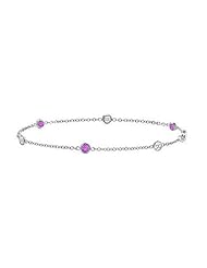 Amethyst and Diamond Bracelet 18K White Gold - 1.00 CT TGW