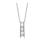 14K White Gold Diamond Three-Stone Pendant