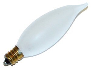 15 watt 130 volt Candelabra Screw (E12) Base Frosted Incandescent Light Bulb