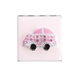 Pink Car Enamel and Diamante Compact Mirror