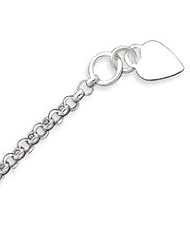 Sterling Silver Engraveable Heart Disc on Fancy Link Toggle Bracelet - 8.75 Inch
