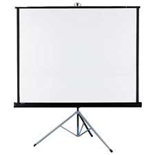 Quartet Products - Portable Tripod Projection Screen, 50x50, White Screen - Sold as 1 EA - Lightweight, portable screen offers an innovative keystone correction system for the clearest, least distorted image. Matte white surface provides a cri