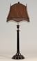 Black Marble Console Table Lamp with Striped Shade