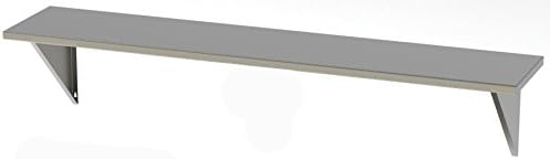 Stainless Supply 304 Stainless Steel Fixed Shelf - Solid (Various Sizes Available; See Drop Down Menu) - Selected Size: (8"x48")